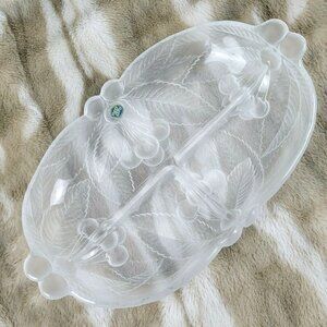 Vintage Mikasa Hoya Corp Made in Japan Divided Dish Frosted Cherry Pattern EUC